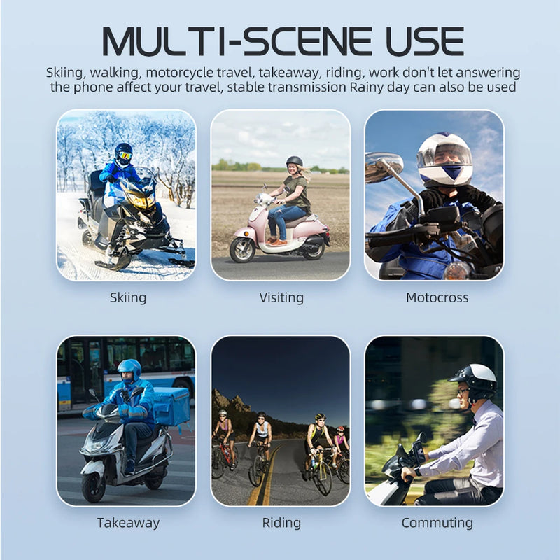 Moto Kebidumei YP10 – Bluetooth  à Prova d’Água, Headset de Capacete